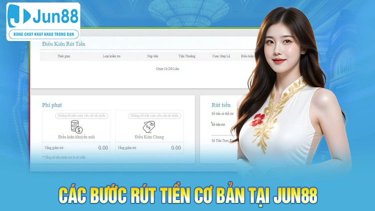 Các bước rút tiền cơ bản tại Jun88